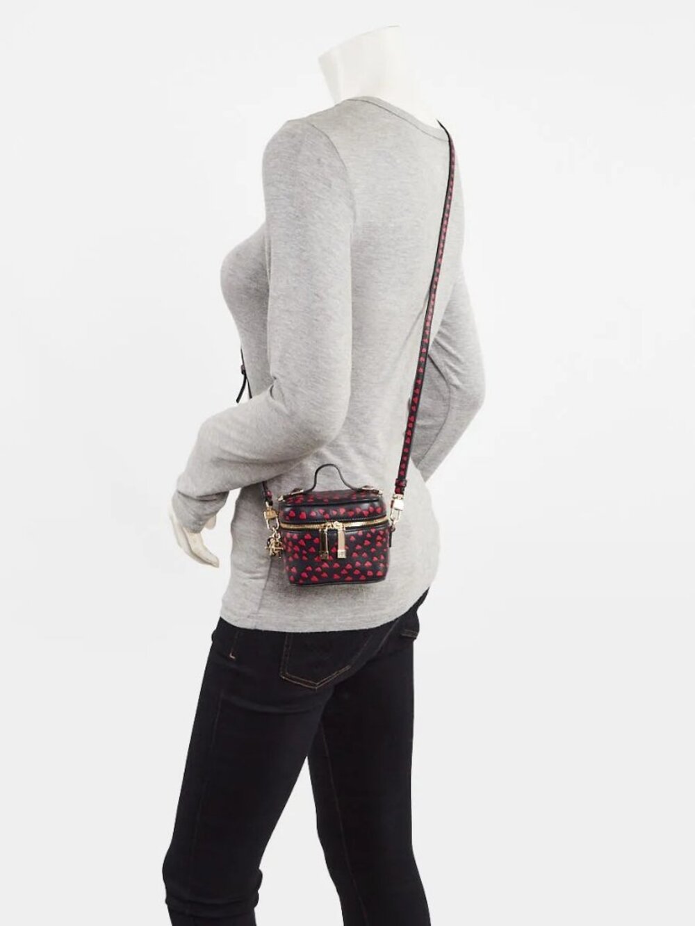 Christian Dior Black/Red Leather Micro Lady DiorAmour Vanity Case Bag